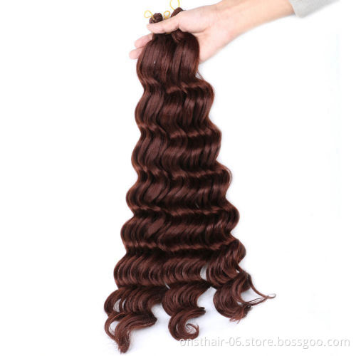 MYZYR Crochet Braids Deep Wave Twist Braiding Hair Extension Synthetic Bulk Hair Soft Ombre Color Brown Blonde